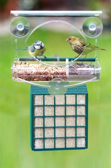 Classic Window Feeder WITH suet block holder