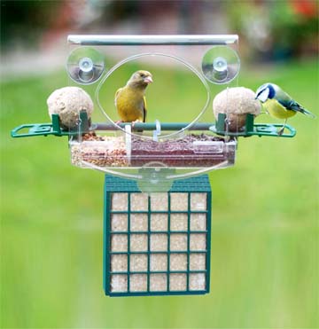 Complete Window Feeder WITH suet block holder